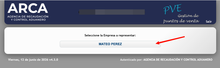 Selección de empresa en ARCA